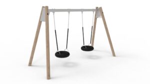 Steel Swing with Robinia Posts and 2 Tire Seats