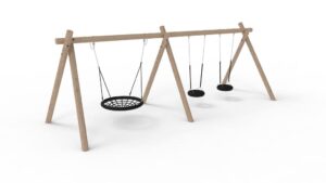 Double Swing with Birds Nest Basket and 2 Tire Seats
