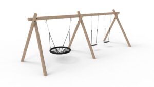 Double Swing with Birds Nest Basket and 2 Safety Seats