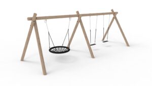 Double Swing with Birds Nest Basket and 2 Safety Seats