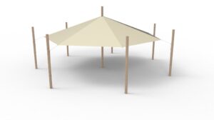 PE shade cabin with 8 posts