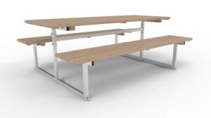 Park Bench, Steel Frame and Deck Boards